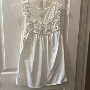 Merona Cream Tank Top with Floral Accents